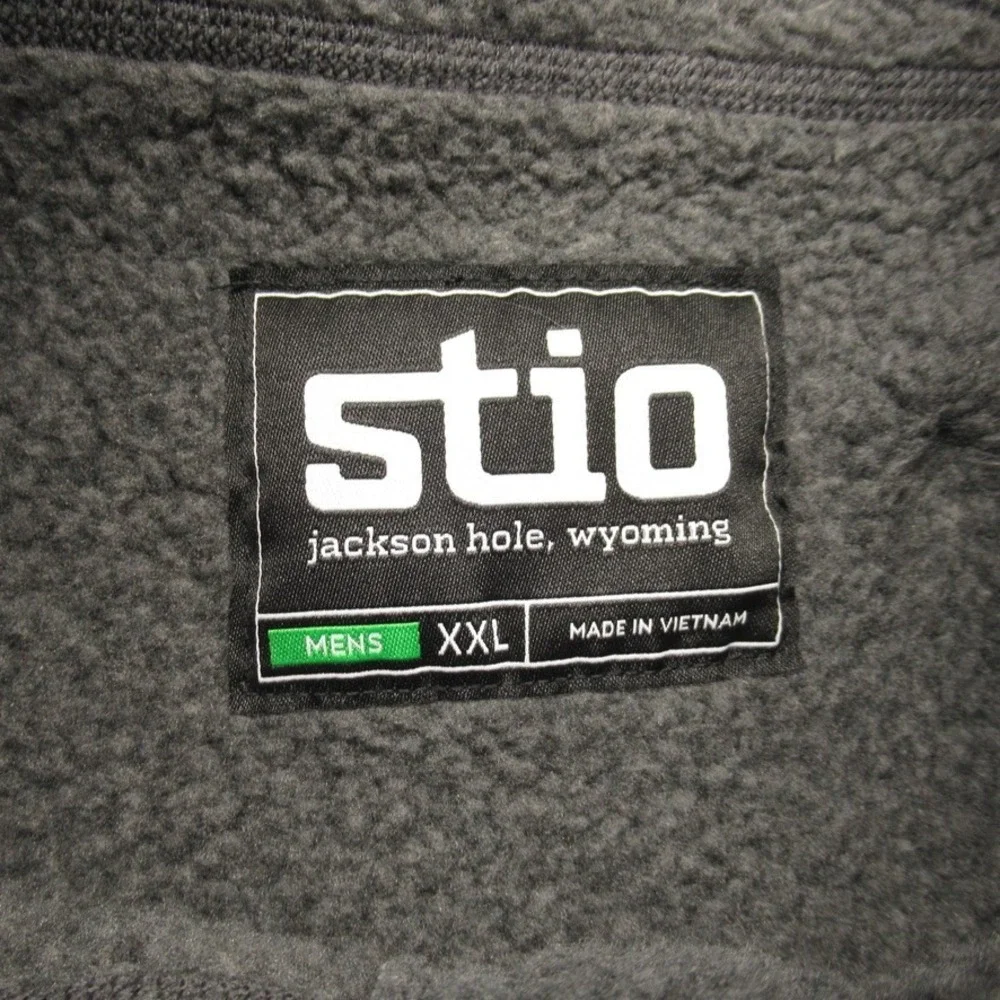 Stio Mens Full Zip‎ Fleece Sweater Jacket Size XXL Company Logo Embroidered